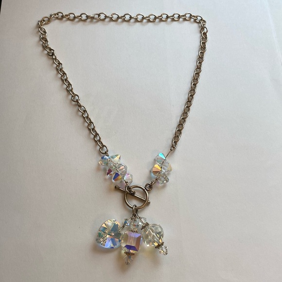 Chunky Sterling & AB Crystal Candy toggle necklace - Picture 6 of 17